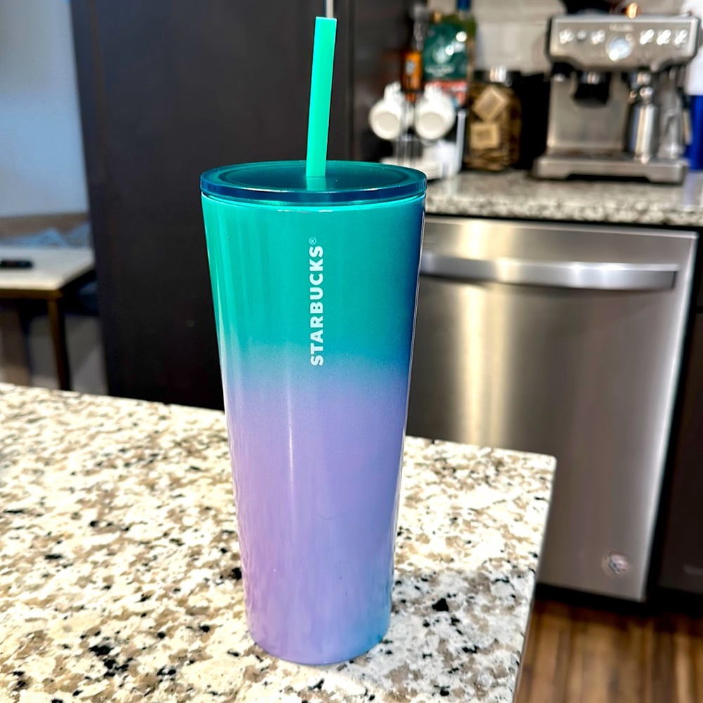 Starbucks gradient green and purple cup tumbler